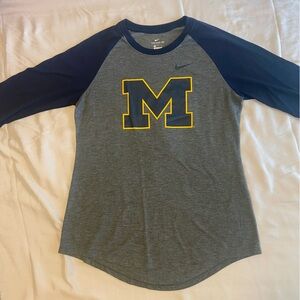 University of Michigan | Michigan Wolverines M Logo Nike Baseball Tee